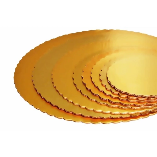 Podkład pod tort 36 cm gruby złoty fala podkładka pod tort ciasto duży karbowany